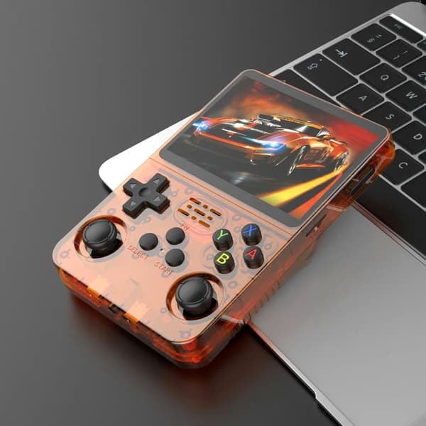 128GB/64GB R36S Retro handhållen videospelskonsol Linux-system 3,5 tums IPS-skärm Bärbar ficka Orange 64G