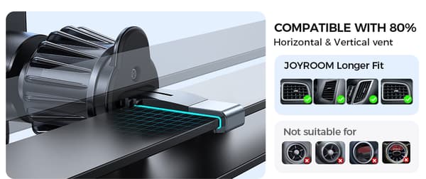 Joyroom Magnetisk Bilhållare Universell Stark Luftventilsfäste för iPhone Samsung LG Google Pixel Black