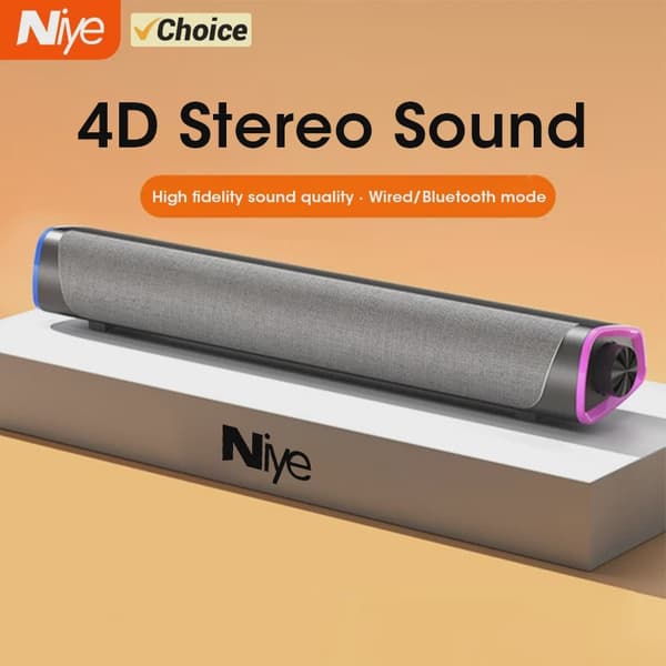 4D Computerhøjttaler Bar Stereolyd Subwoofer Bluetooth Højttaler Til Macbook Laptop Notebook PC Musikafspiller Kablet Højttaler Bluetooth White