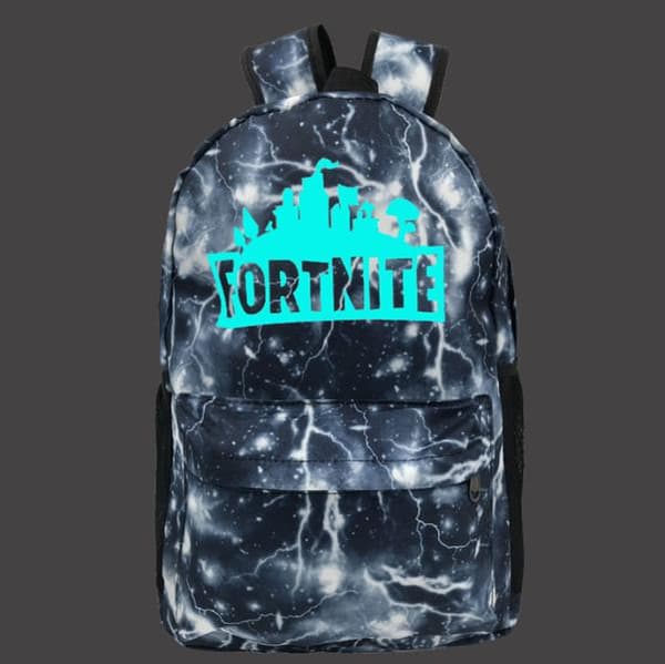 Fortnite ryggsäck Night Luminous Skola Väskor  lyser i mörkret Blue Thunder Blue