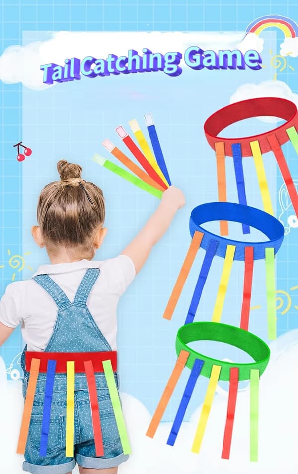 Utomhus svansfångande leksak för barn - Teamwork Träningsutrustning för dagis kul Children-Blue