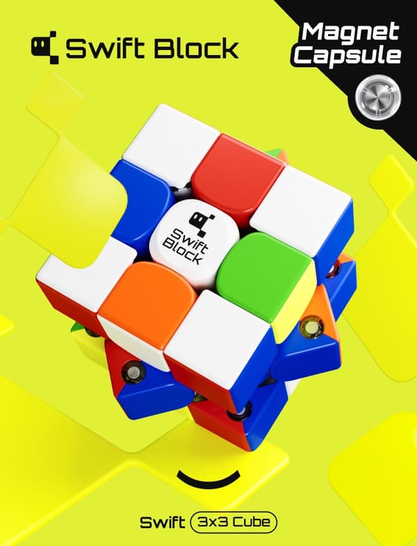 [Gan Swift Block 3x3 Magnetic Cube] 355S tarraton Professional Speed ​​Cube -lelu lapsille