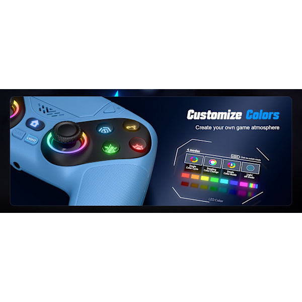 Trådløs controller til PS5/PS5 Pro/PS5 Slim/PC med Hall Joystick, dobbelt vibrations-gamepad, Turbo Dual Sense-programmering blue
