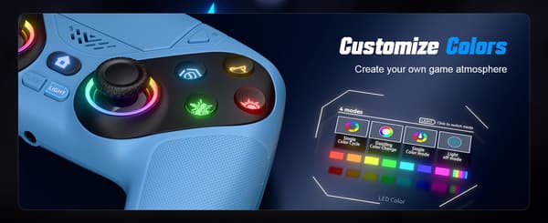 Trådlös kontroll för PS5/PS5 Pro/PS5 Slim/PC med Hall-joystick, dubbelvibrations-gamepad, Turbo Dual Sense-programmering blue