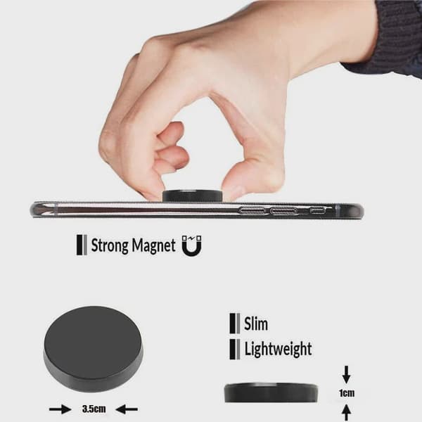 Magnetisk Biltelefonholder Dashboardmonteringsstativ til iPhone 13 12 Samsung Redmi Xiaomi Silver