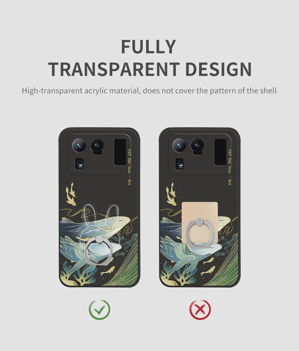 Universal Magnetisk Fingerring Telefonholder Stativ til iPhone 13 Max 8 Transparent Butterfly