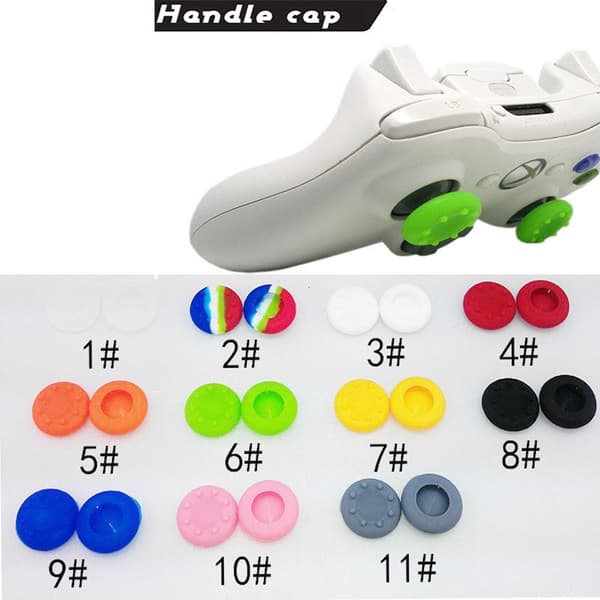 2 stk. til PS3 PS4 XBOX 360 gummi silikone hætte analog controller silikone hætte dæksel thumb stick greb joystick hætter tilbehør WHITE