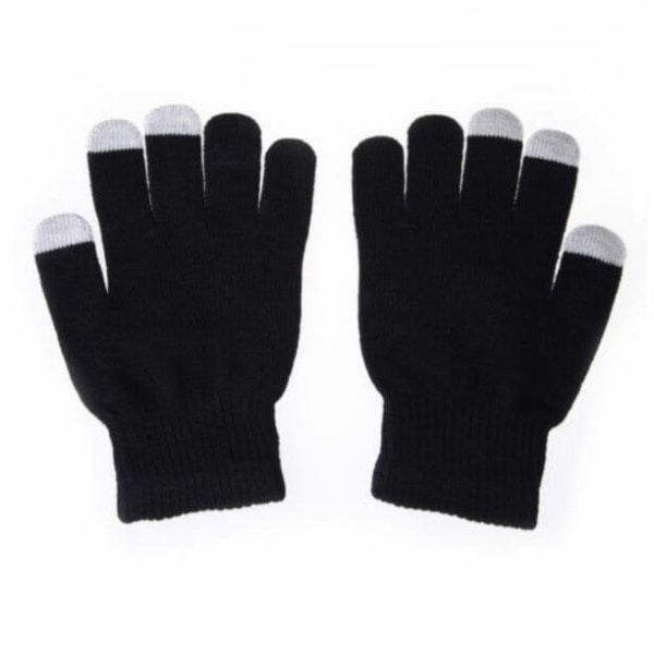 Roblox Svarta Stickade Handskar Med Touch Funktion Touchhandske Black Model 2