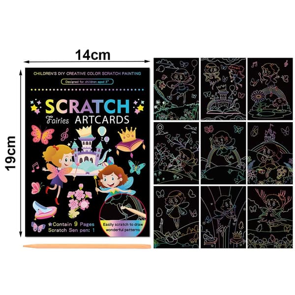 Rainbow Magic Scratch Off Paper Set för barn Konst Skrapa Måla Leksak Barn DIY Graffiti bok Montessori pedagogiska leksaker Easter