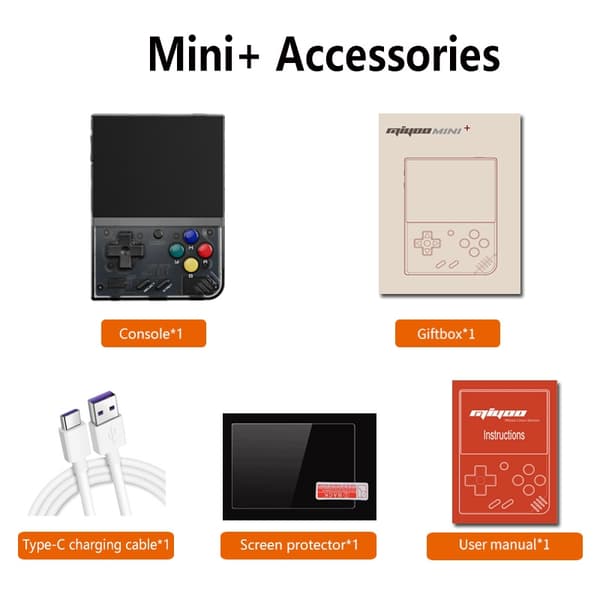 MIYOO Mini Plus Bärbar Retro Handhållen Spelkonsol 3,5-tums IPS HD-skärm Barnpresent Linux System purple T 64G