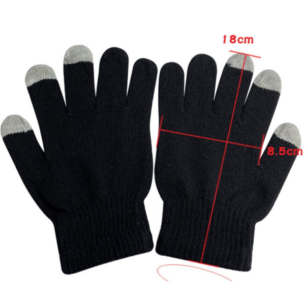Roblox Svarta Stickade Handskar Med Touch Funktion Touchhandske Black Model 1