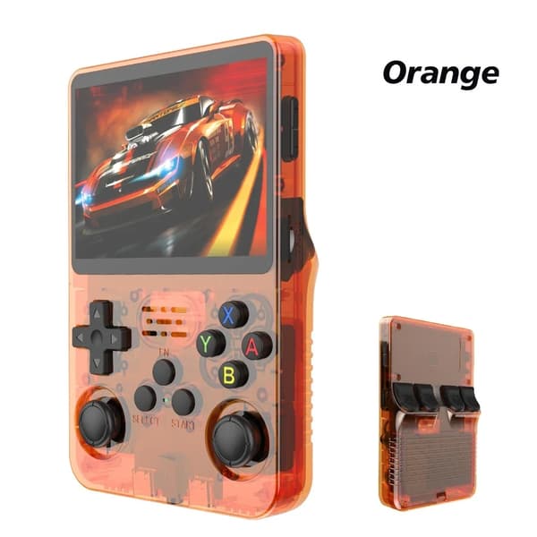 128GB/64GB R36S Retro håndholdt videospilkonsol Linux-system 3,5 tommer IPS-skærm bærbar Orange 64G