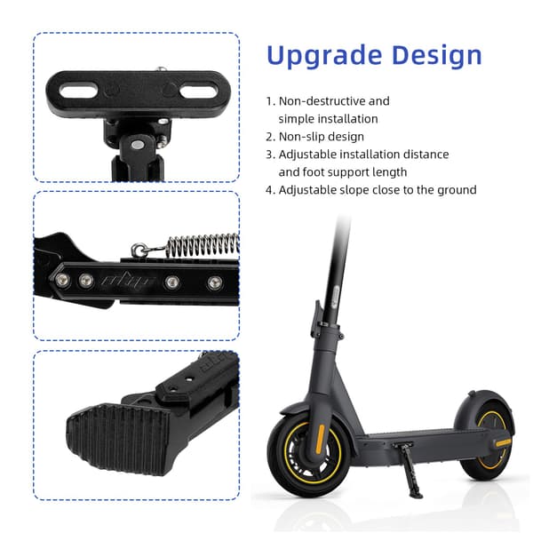 Ulip V2 Justerbart Kickstöd Parkeringsställ för Xiaomi Ninebot Max G30 Zero 10X Kaabo Mantis 10 For Xiaomi Black