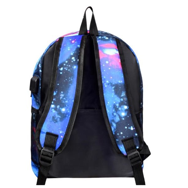 Fortnite Rygsæk - Vandtæt skoletaske med USB og hovedtelefonstik Blue