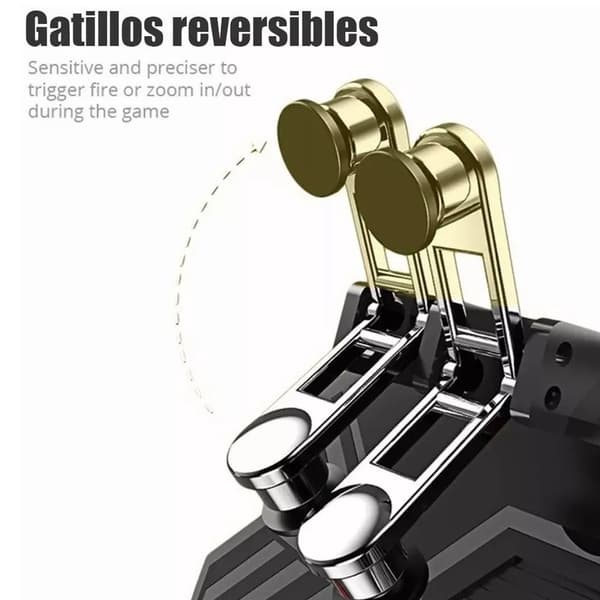 AK77 Seksfingers Gamepad Mobil Controller 6 Fingers Med Ventilator Til iPhone Android Shooter Triggers Fire Joystick Gamepad black