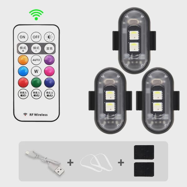 RGB LED-skootterin strobovalot langattomat pyörän vilkkuvalot sijainnin varoitustarvikkeet 5PCS