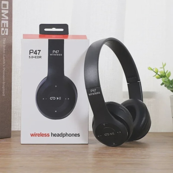 Multifunktionelt bærbart, foldbart, hovedmonteret, trådløst Bluetooth 5.0-headset til Bluetooth-forbindelse med TF-kort og kabelforbindelse WHITE
