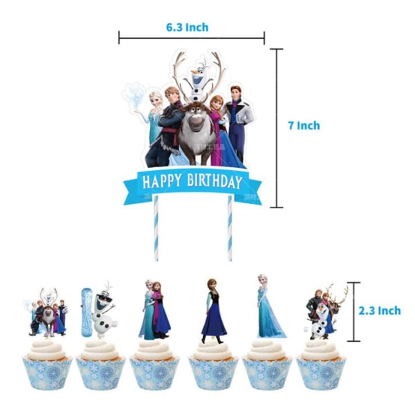 Frozen Barnkalas Balloonbåge - Tillykke med fødselsdagen