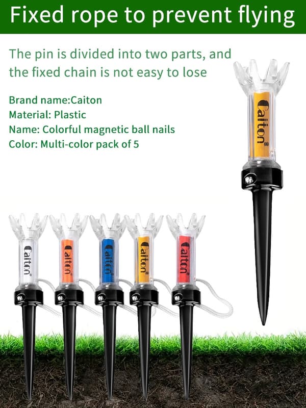 Förbättra ditt golfspel med Caiton 5st magnetisk plast golf-tee-set - 360 graders studs 5pcs 90mm