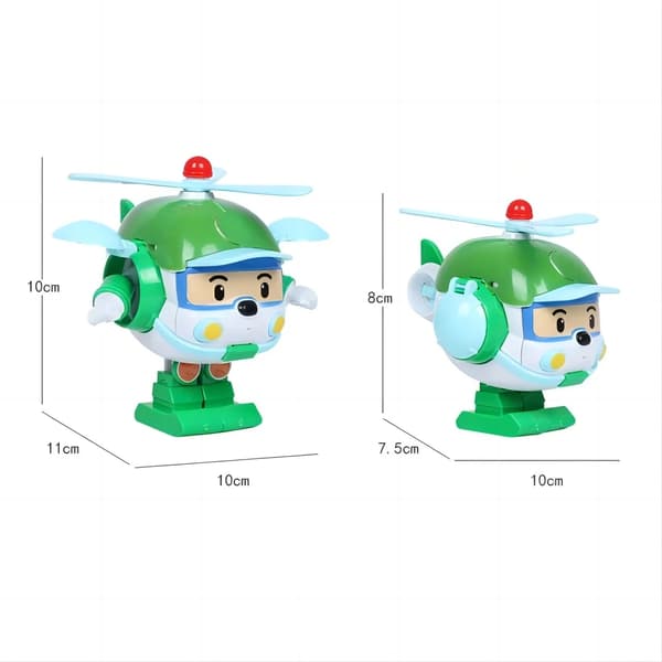 6 st tecknade Robocar Poli actionfigurer - transformerande robotleksaker för bilar och flygplan för barn 51pcs Stickers NO BOX