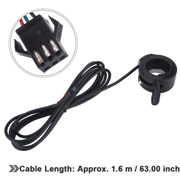 3-tråds hastighetskontroll tumgasreglage för 22,5 mm styre elcykel elscooter black