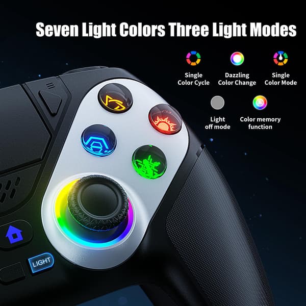 Controller til Playstion5/PS5 Pro/Slim/PC Gamepads Trådløs med RGB Hall-effekt Turbo Vibration Programmerbar Knap Spil Joystick Red