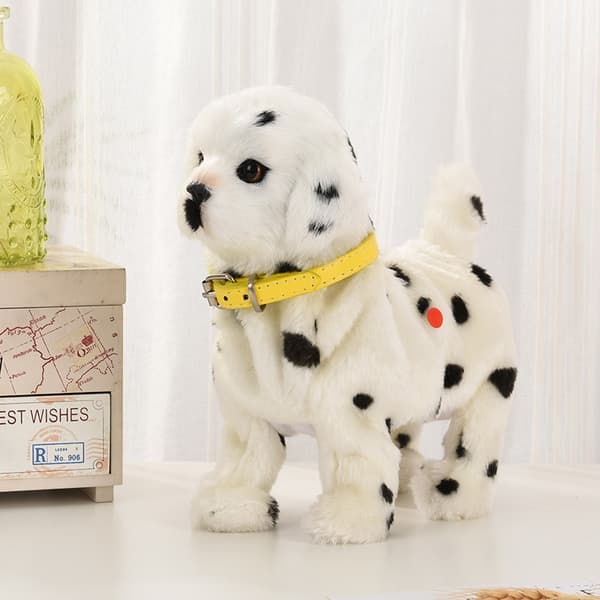 Interaktiv robothundleksak - Ljudkontroll, promenader, nickande, musik, pekkontroll för barn Dalmatian