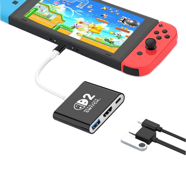 Switch 2 Dock HDMI 4K USB 3.0 Hub Adapter USB Splitter TV Bärbar Dockningsstation för NDS Switch2 Bärbara Datorer PC iPad MacBook Air P B
