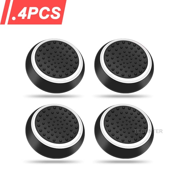4 stk. silikone analoge thumbstick-grebsdæksler til PS5/PS4/PS3 controllerhætter til Steam Deck/Xbox One/Xbox 360 gamepad-tilbehør Black White