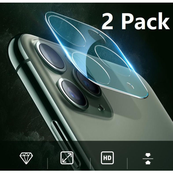 2 Pack iPhone 11 Pro, Pro Max Camera karkaistu lasi näytönsuoja