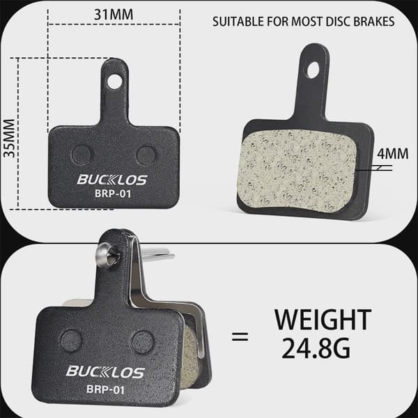 BUCKLOS Hartsskivbromsbelägg för SHIMANO B01S MTB Hydrauliska B03S B05S Cykelbromsdelar Resin 1Pair