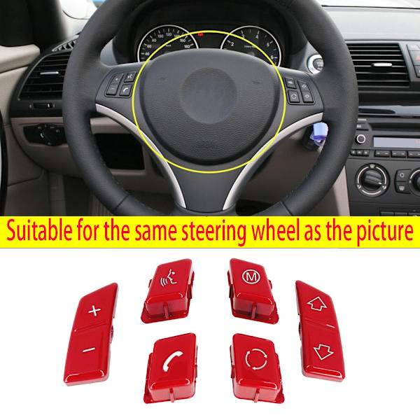 Bilstyling Ratt M-knapp Ersättningsskydd Passar till BMW 1 3-serie X1 E81 E82 E87 E88 E90 E92 E93 M3 E84 Tillbehör A Model Blue