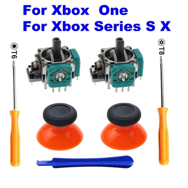 2 stk. 3D analog joystick sensormodul, potentiometre og thumbstick til Xbox One S X-serie controller E