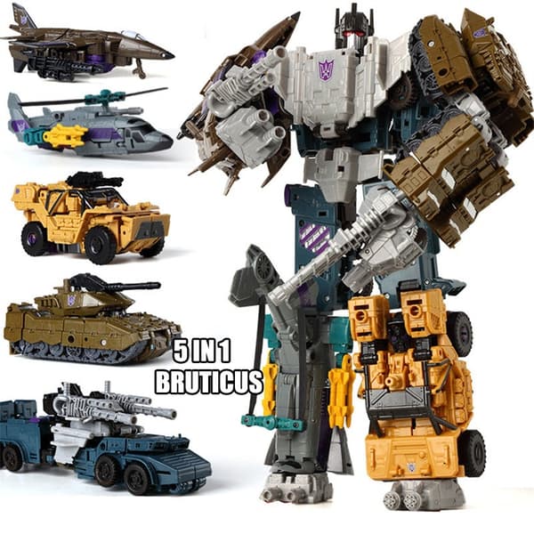 HZX Defensor Bruticus Superion Devastator 5-in-1 6-in-1 Transformation Robot -toimintahahmot 6IN1 Devastator 12"