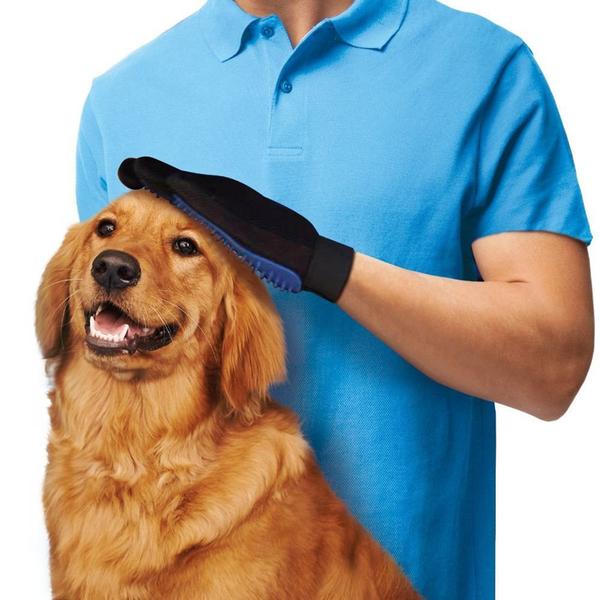 True Touch - Børstehandske - Hund - Kat Højrehånd 2 Farve Blue