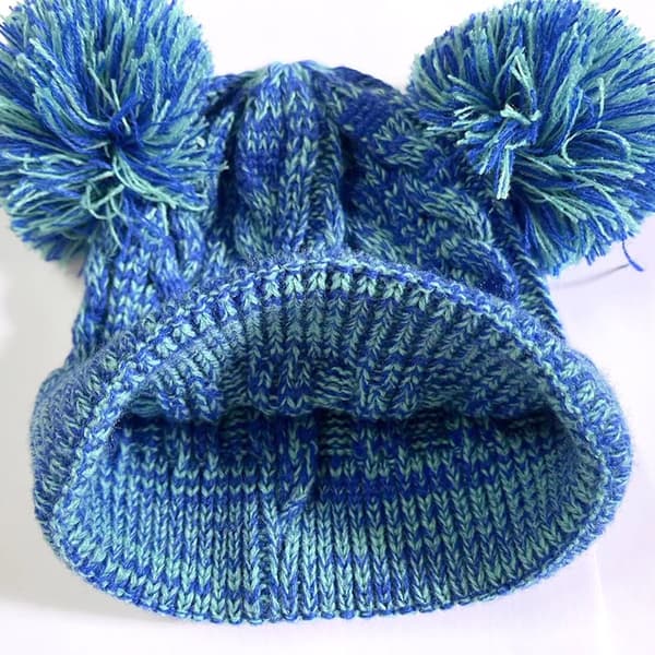 Småbarnspojkar Vinterstickad mössa Scarfhandskar Set - Söt mössa för pojkar Blue Size 2 to 5 years old