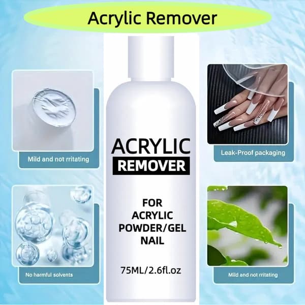 75 ml akrylfjerner til fjernelse af neglelak og gel 2 pieces