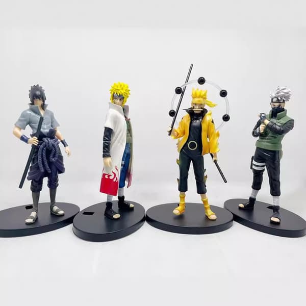 20 cm Naruto Actionfigurer: Uchiha Sasuke, Hatake Kakashi, Namikaze Minato - Samlarleksaker D box