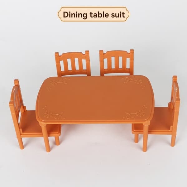 Mini lekstuga för barn - Roliga simulerade lekstuga prydnader för kreativ lek Dining table suit