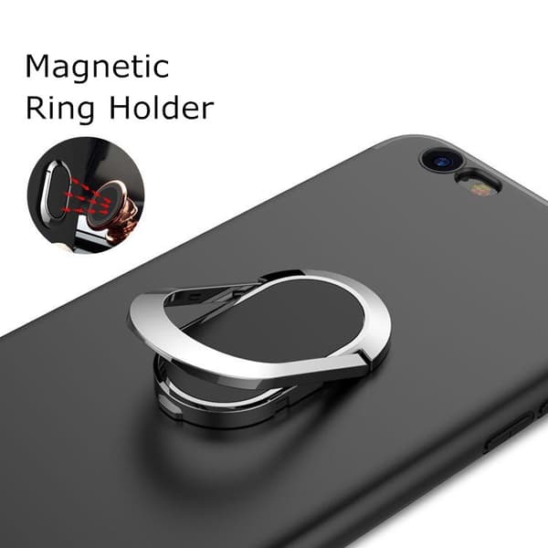 Universal Magnetisk Fingerring Telefonholder Stativ Bilmontering til iPhone Smartphone Black