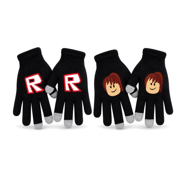 Roblox Svarta Stickade Handskar Med Touch Funktion Touchhandske Black Model 5