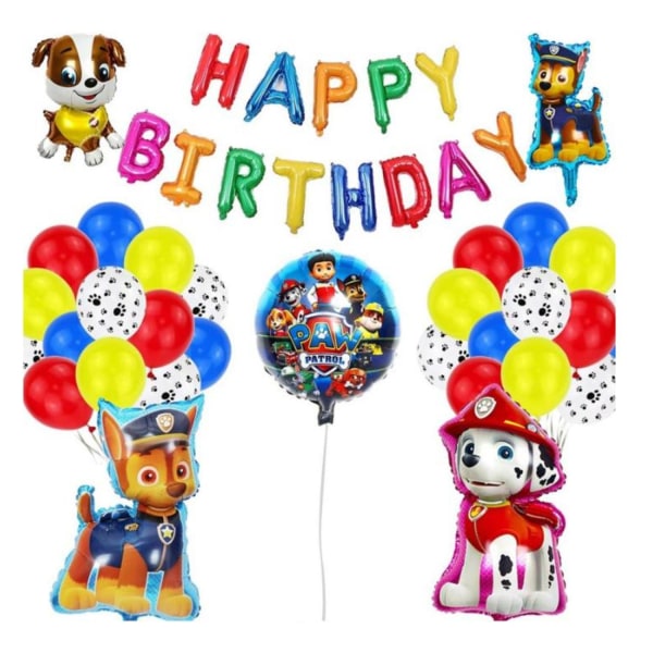 Lastenbileet Balloon Arch Paw Patrol - Hyvää syntymäpäivää
