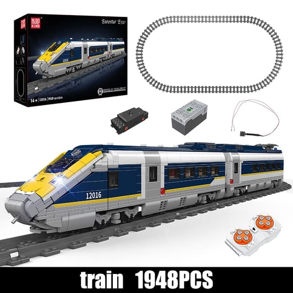 Technical Train Series British Express Passager Train E320 Building Blocks APP RC Højhastighedstog Legetøj til børn Gaver 12016