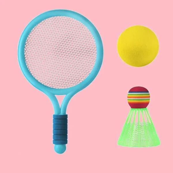 2 badmintonracketar för utomhussporter - Interaktiva leksaker för föräldrar och barn with two balls