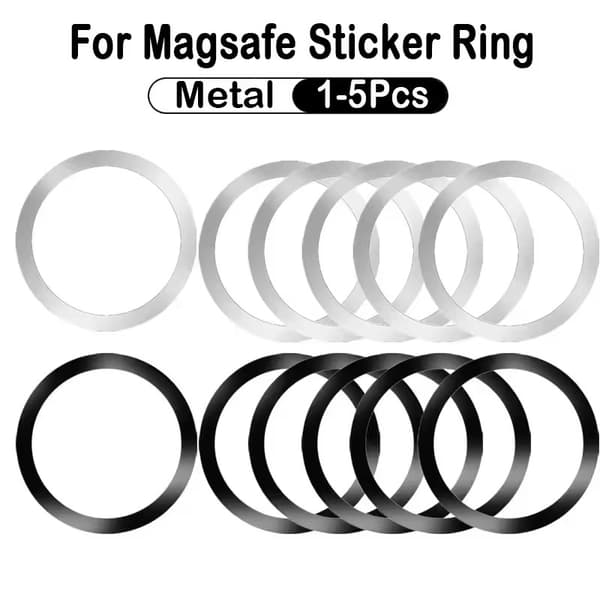 Magnetisk metalpladering i rustfrit stål til Magsafe trådløs oplader til bil og telefon Silver-A 5Pcs