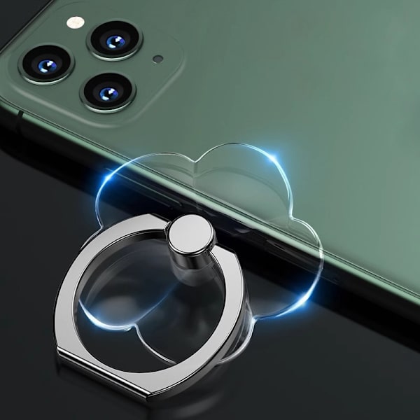 360° roterbar, klar fingerringholder til telefon, grebstativ, kompatibel med iPhone-covers Rectangular