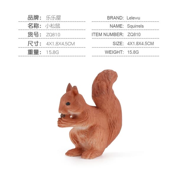 Søde mini dyre actionfigurer sæt: Hjorte, rød ræv, egern legetøj til børn - perfekt gave samling 6