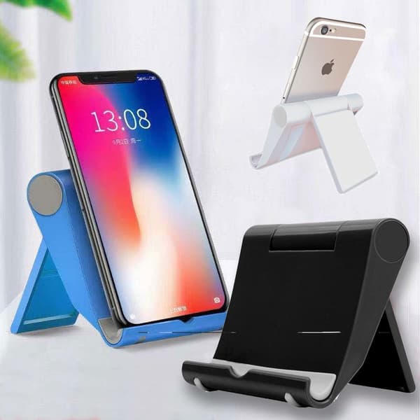 Universal Foldbar Bordtelefonholder Stativ til iPhone Xiaomi Huawei Samsung Tablet WHITE