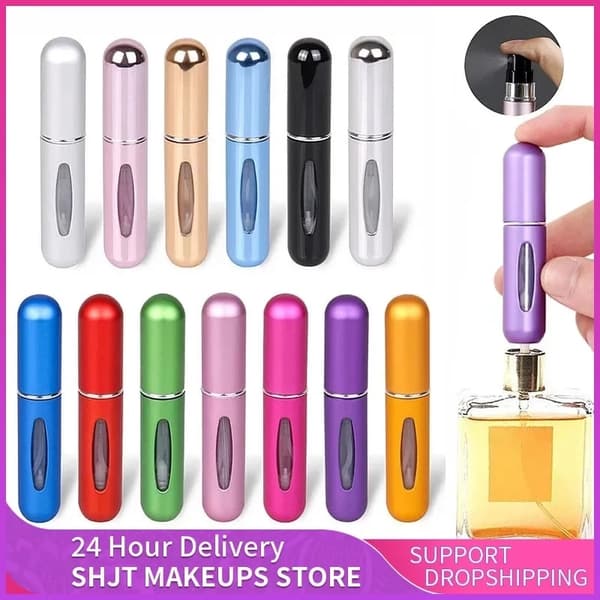 Mini genopfyldelig parfume sprayflaske 5ml/8ml rejsestørrelse 5ml-Matte Pink
