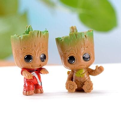 4st/set Guardians of The Galaxy Tiny Groot Söt Baby Tree Man Modell Figurleksaker 4,5 cm presentprydnader 1 Size One Size